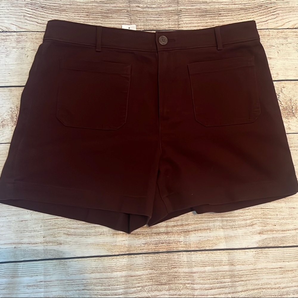 LOFT maroon Palmer Shorts with Tailored Design